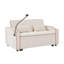 1 canapé-lit pliable polyvalent en 3 longueurs, 1 canapé-lit moderne en velours, un dossier réglable et un port USB, un cendrier et un support pour téléphone pivotant (beige)