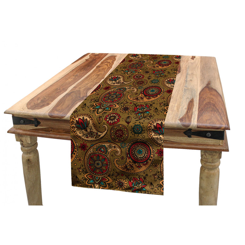 Paisley Table Runner, 16'' D x 120'' L, Brown