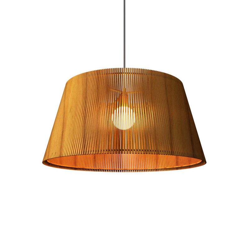 Living Hinges 1 - Light Pendant, 8.86" H x 17.72" W x 17.72" D, Teak