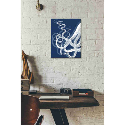 «Octopus Tentacles Blue and White» par Fab Funky, art mural sur toile