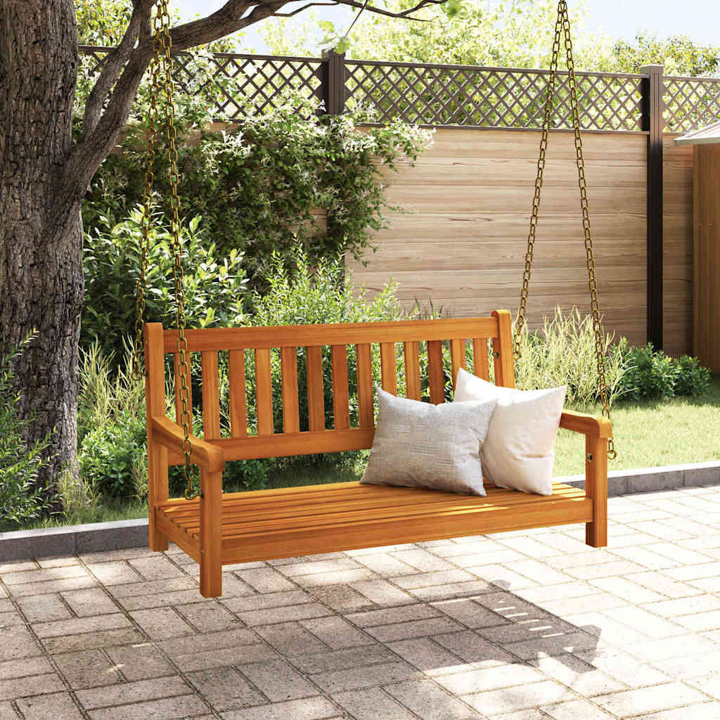 Lark Manor Garden Swing Bench Brown 119 X 35 X 47Cm Solid Acacia Wood ...