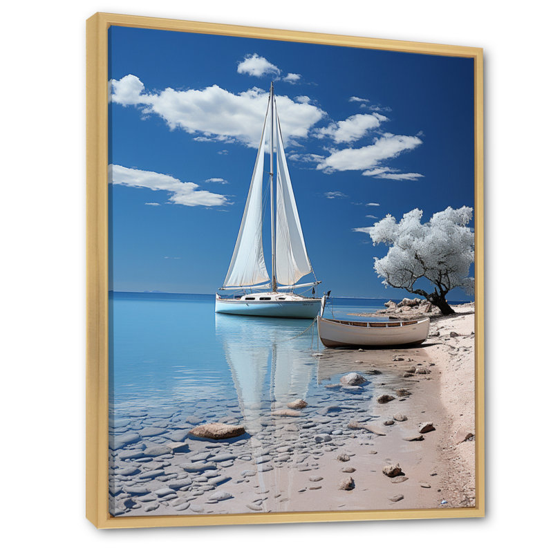 Dandir bateau élégance minimalisme III, H 32 po x l 24 po x P 1 po, Cadre naturel flottant