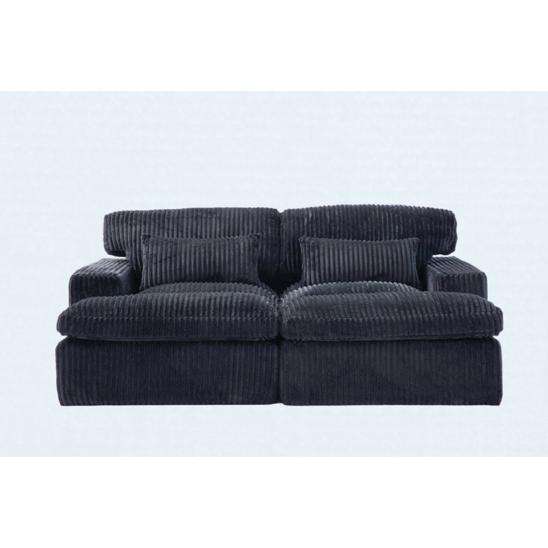 Double méridienne surdimensionnée et rembourrée, canapé-lit de luxe, siège profond, canapé modulaire, causeuse, fauteuil de lecture en velours côtelé