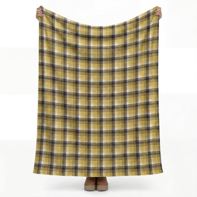 Jeté à carreaux jaune brun campagnard à motif écossais campagnard, couverture légère et rustique pour la détente du canapé-lit, cadeau idéal pour les adultes, 80 x 60