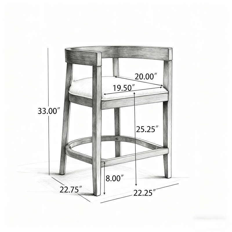 Rubberwood Counter Stool, Walnut