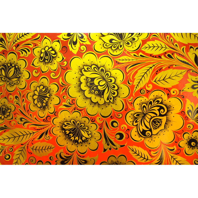 Russian Traditional Khokhloma Pattern by Fufunteg - Wrapped Canvas Print, 30cm H x 46cm W x 3.8cm D