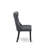 5-piece Dining Room Set with Polyester Fabric 4 Platinum Gray kitchen chairs, Button-Tufted Backs, and a 48"Round Breakfast Table in Sand Blasted Black-6334589-6334586