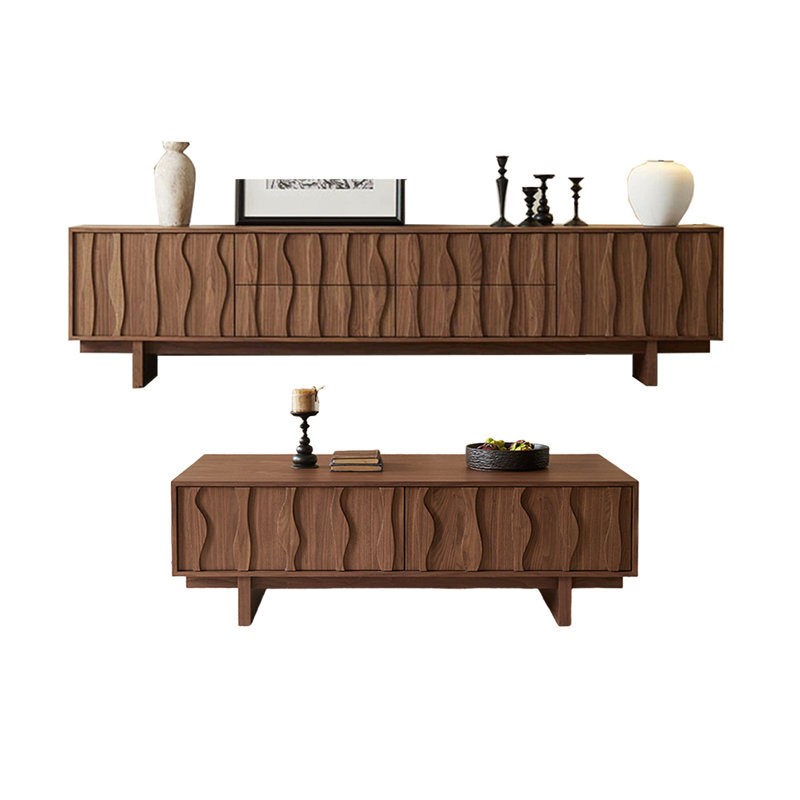 Retro Style TV Stand and Coffee Table Set