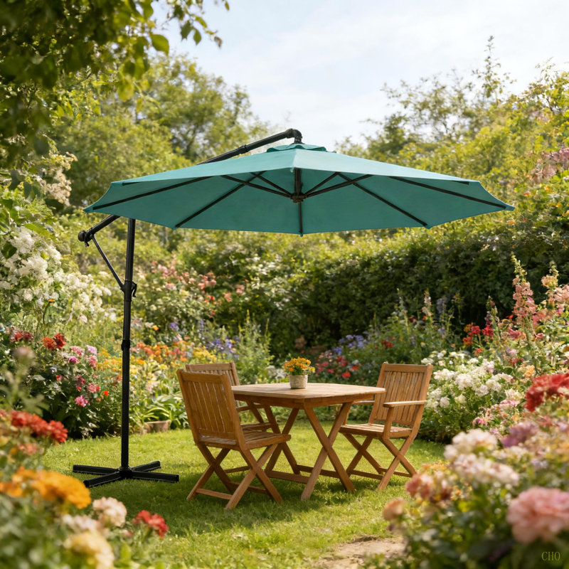 Grand parasol suspendu en porte-à-faux pour l'extérieur, parasol de patio