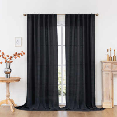 Wulfram Semi-Sheer Cotton Blend Curtain Set