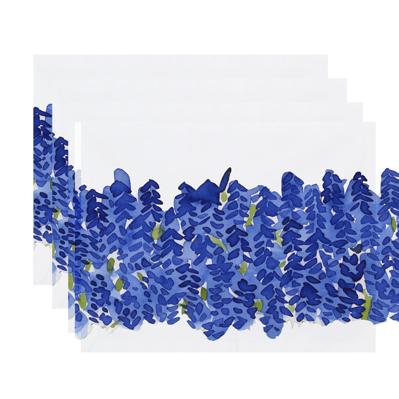 Ensemble de napperons en coton 4 pièces, bleu