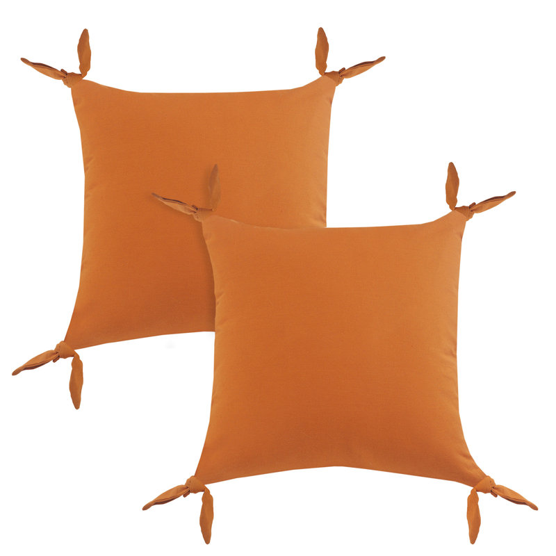 Ensemble de coussins en coton Casual, Orange, H 20 po x l 20 po, Carré
