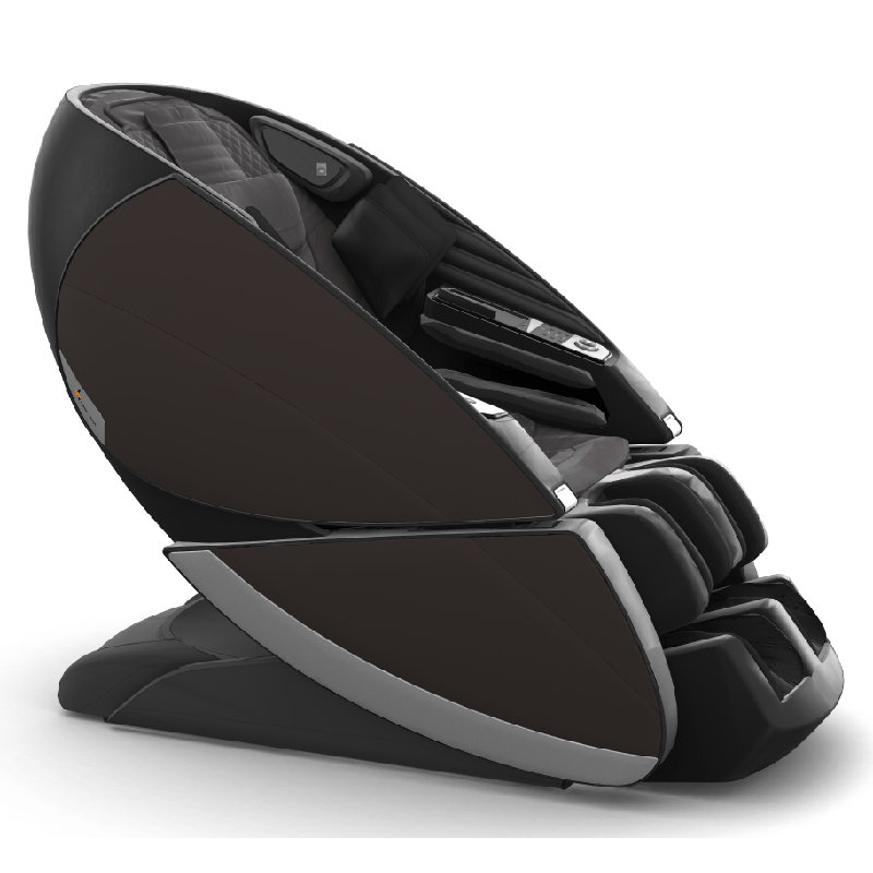 Fauteuil de massage inclinable en cuir Human Touch Super Novo X avec fonction chauffante - Cuir gris, portes SofHyde