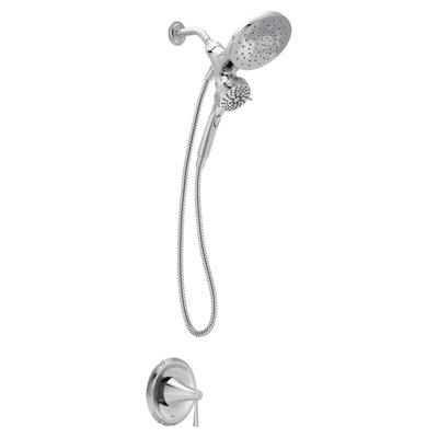 Moen Ronan Chrome Single-Handle 6-Spray Tub and Shower Faucet with Valve, Magnetix Handheld Showerhead and 6-Inch Rainshower, 82025
