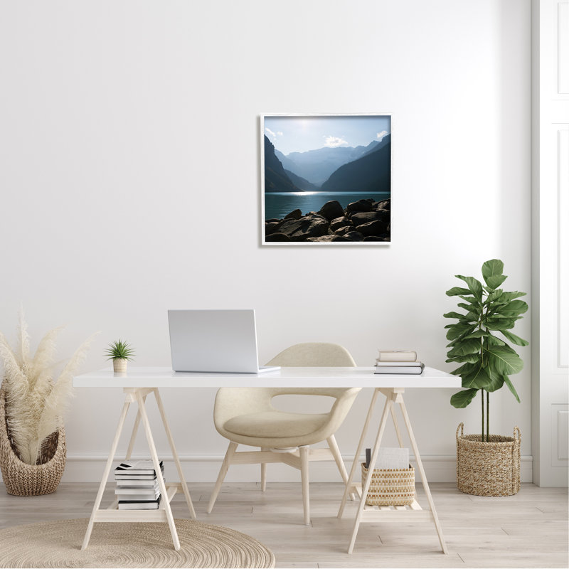 Picture Frame Photograph on MDF, 24" H x 24" W, Coastal White Framed Giclee