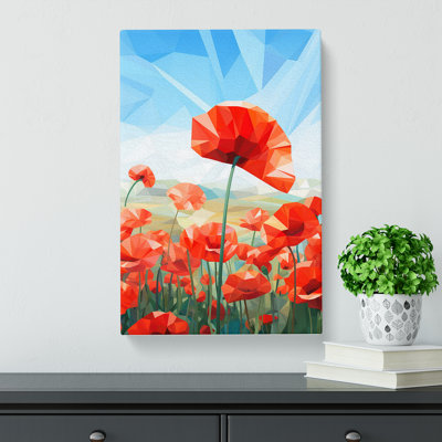 Poppy Field Geometric No.2 - Wrapped Canvas