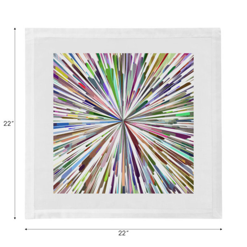Serviettes de table en satin de coton Fireworks, Blanc