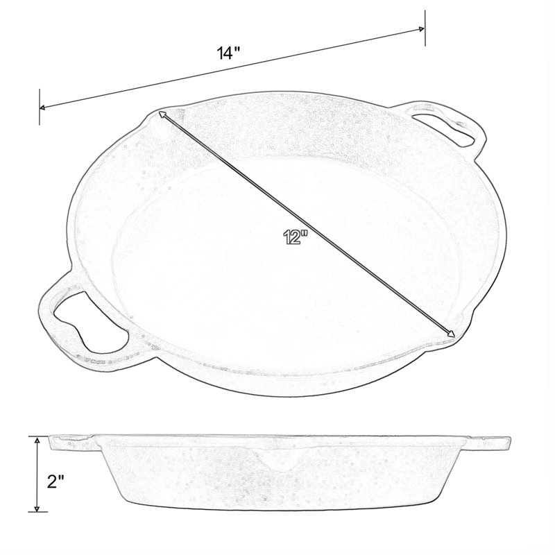 Pre-Seasoned Cast Iron Cookware With Dual Handles - All-Purpose Skillet For Stovetop & Oven, 12"