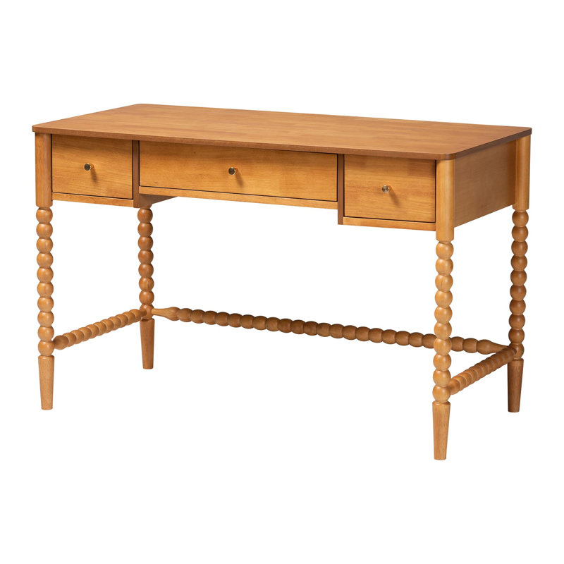 Bureau d'écriture à 3 tiroirs Baxton Studio, Chêne