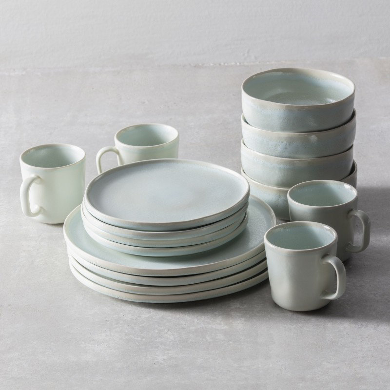 Cloud Terre Collection No 3 Stoneware, 16 Piece Dinnerware Set (Service for 4), Cypress