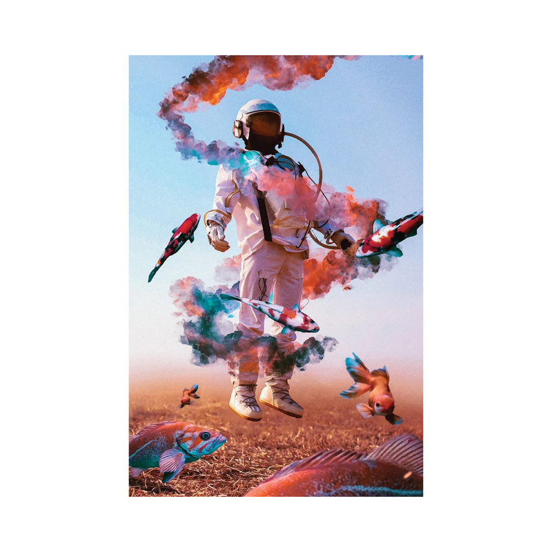 Too Many Astronauts by Marischa Becker - Wrapped Canvas Print, 20.32 cm H x 30.48 cm W