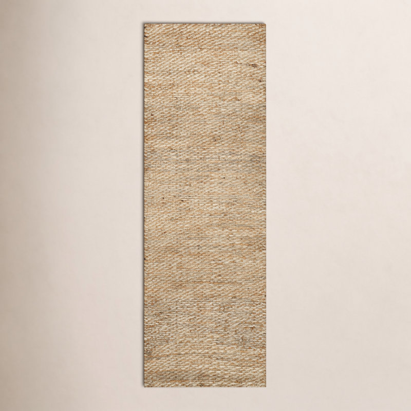 Jaramillo Annelynn Farmhouse Handmade Jute Natural Rug, Rectangle 2'6" x 8'