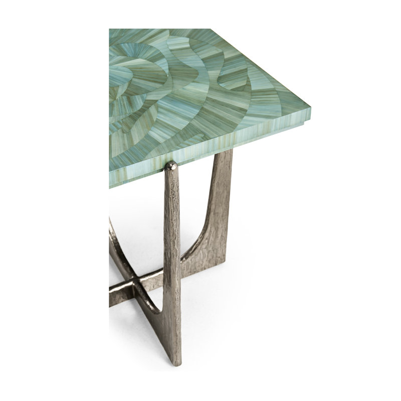 Water Seaglass Martini Table, 23" H x 21.5" W x 21.5" D