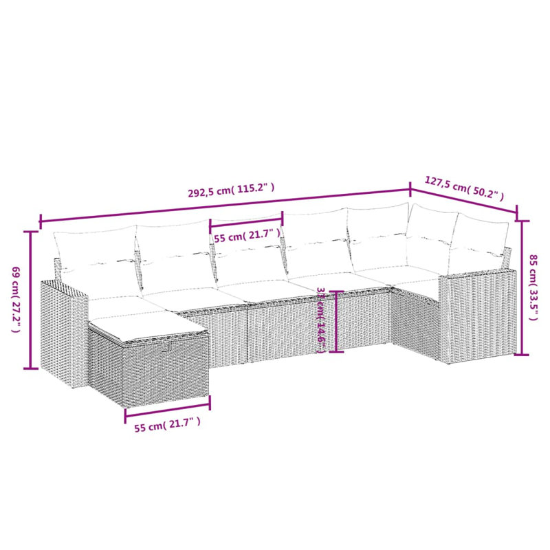 Ensemble de canapé de jardin Vidaxl
