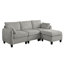 Canapé modulaire en chenille gris foncé de 85 pouces avec canapé en forme de L et repose-pieds pour le salon-128896450