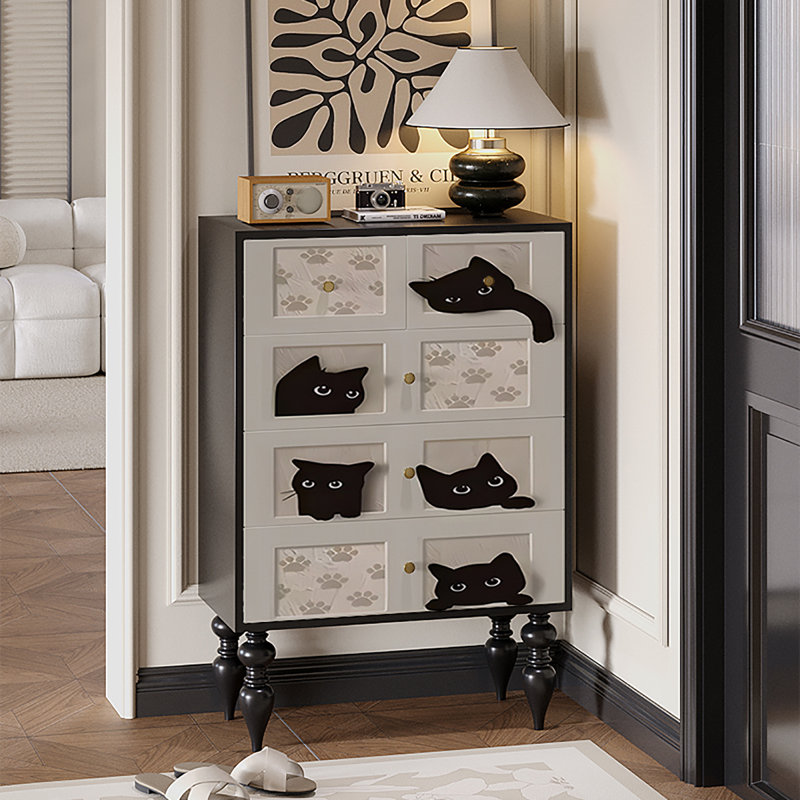 Armoire décorative de salon de style crème
