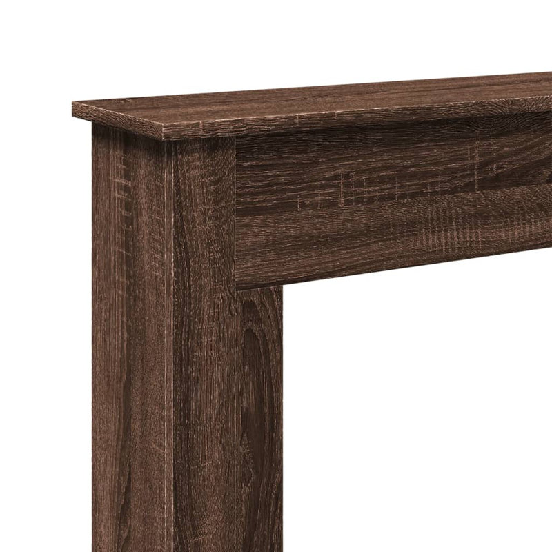Fireplace Surround 75x87.5 Cm Engineered Wood, 87.5cm H x 75cm W x 20cm D, Brown Oak