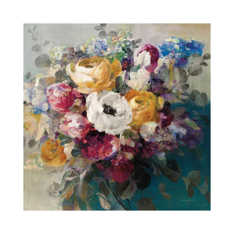 «Fall Bouquet» par Danhui Nai - reproduction d'art, H 18 po x l 18 po x 1,5 po, Toile tendue, Aucun mat