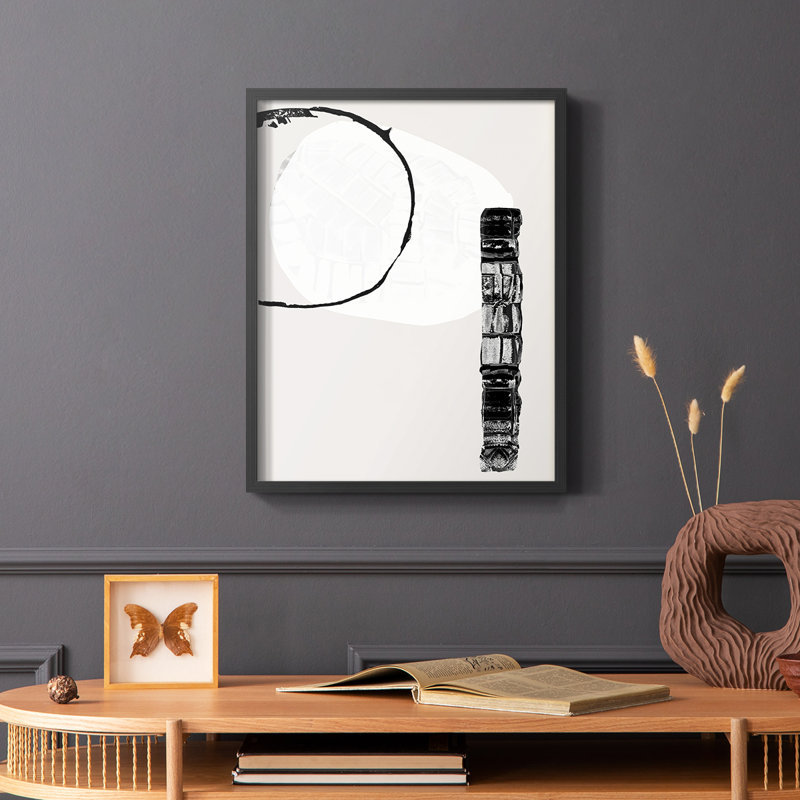 Reproduction encadrée Zen Shapes II - bois massif, Noir, H 14 po x l 11 po