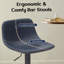 Ensemble de 2 tabourets de bar réglables, tabourets pivotants de style Mid-Century avec dossier, chaises de comptoir industrielles pour îlot de cuisine-211793372