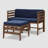 Acacia Patio Sofa with Cushions and Ottoman-977936986-1000791902