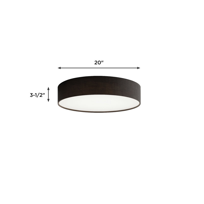 Raasch 1-Light LED Flush Mount, 3.74"H x 19"W x 19"D, Black
