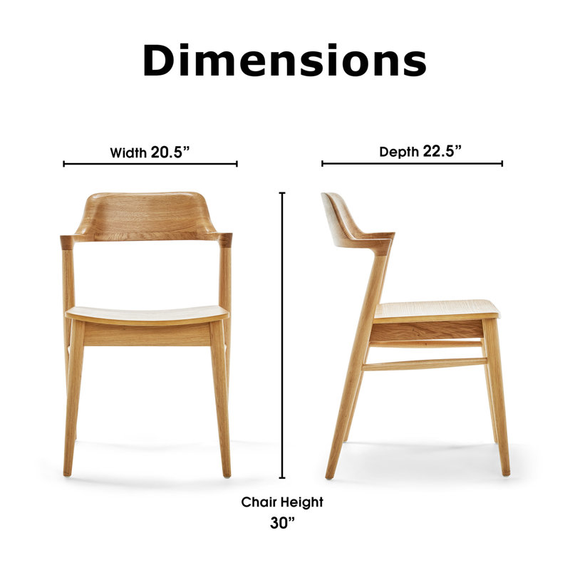 Light Beige Mid Century Modern Oak Dining Chair