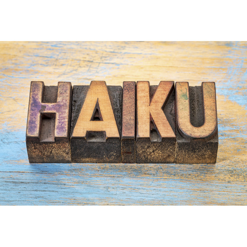 Haiku Word In Wood 1 Piece Wrapped Canvas Wall Art, 51cm H x 76cm W x 3.8cm D