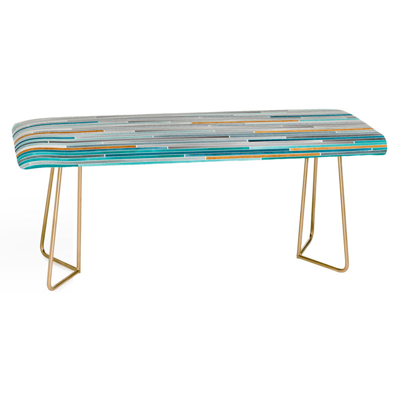 Banc rembourré Rudd, Bleu / rayé