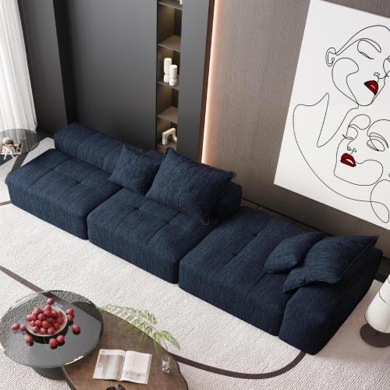 Canapé modulaire surdimensionné moderne avec repose-pieds, Bleu