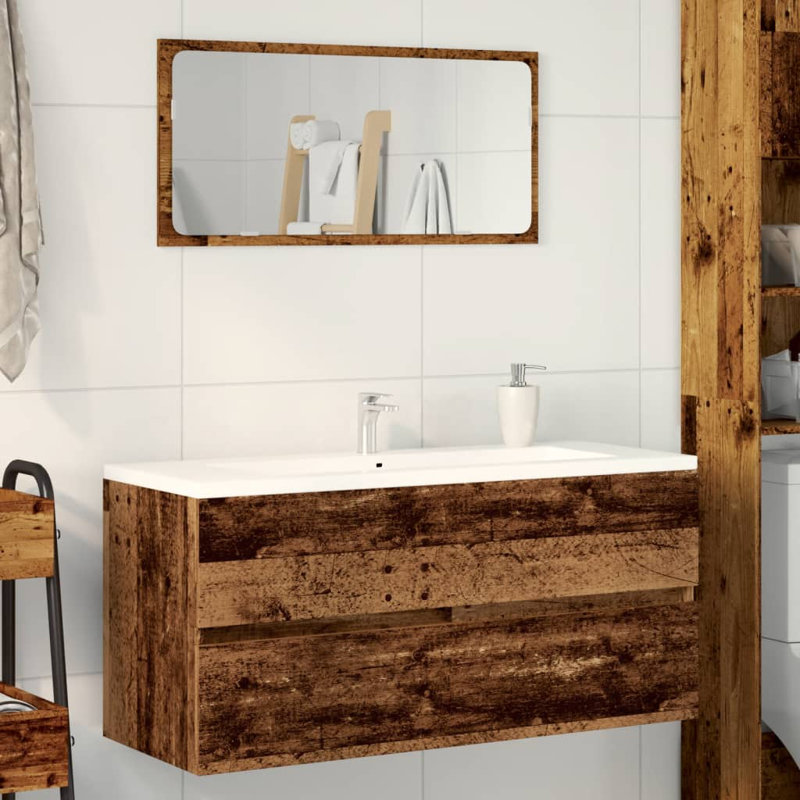 Hadi 100cm Bathroom Vanity Base Only, Old Wood