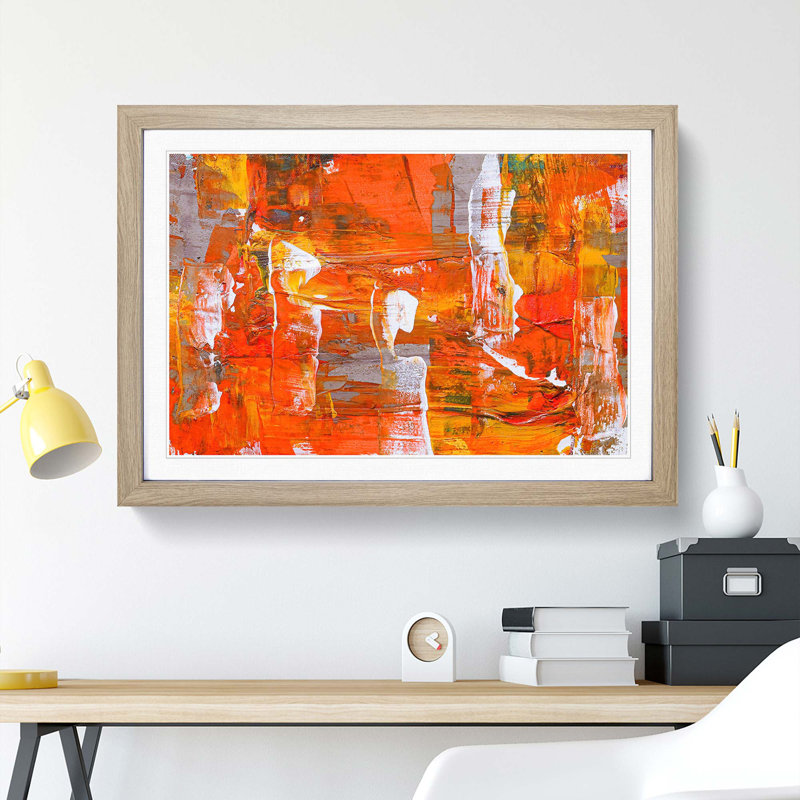 Abstract Art Painting Vol.252 by S.Johnson - Picture Frame Painting Print, Oak Framed, 62cm H x 87cm W x 2cm D