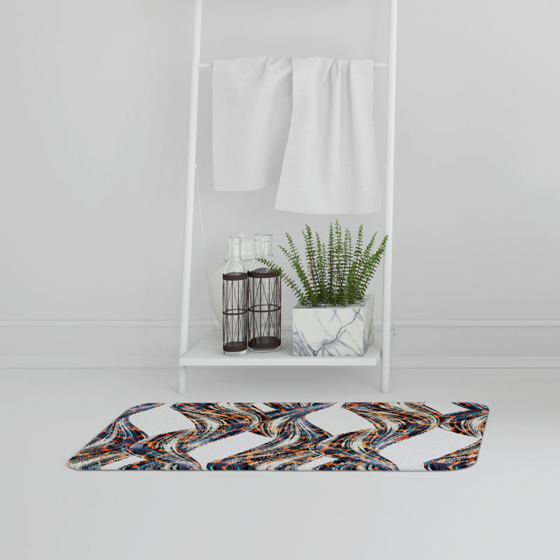 Ajeet Non-Slip Bath Rug, Neon Safari Wave