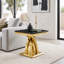 Table de bout noire et dorée avec base polie en forme de X