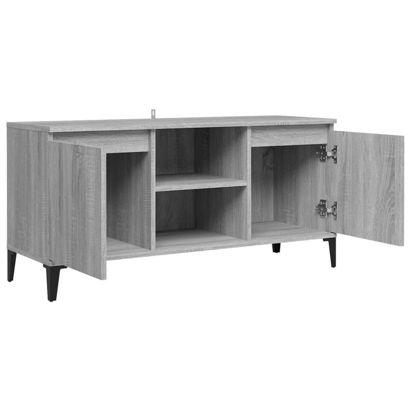 Steyning Unfinished TV Stand with Fireplace Included, Sonoma Grey