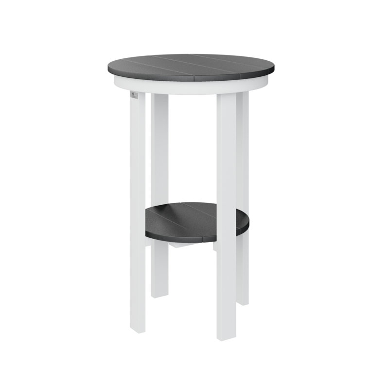 Berlin Gardens Regular Top With White Base Round End Dining Table, Black, 32" H x 21.5" W x 21.5" D
