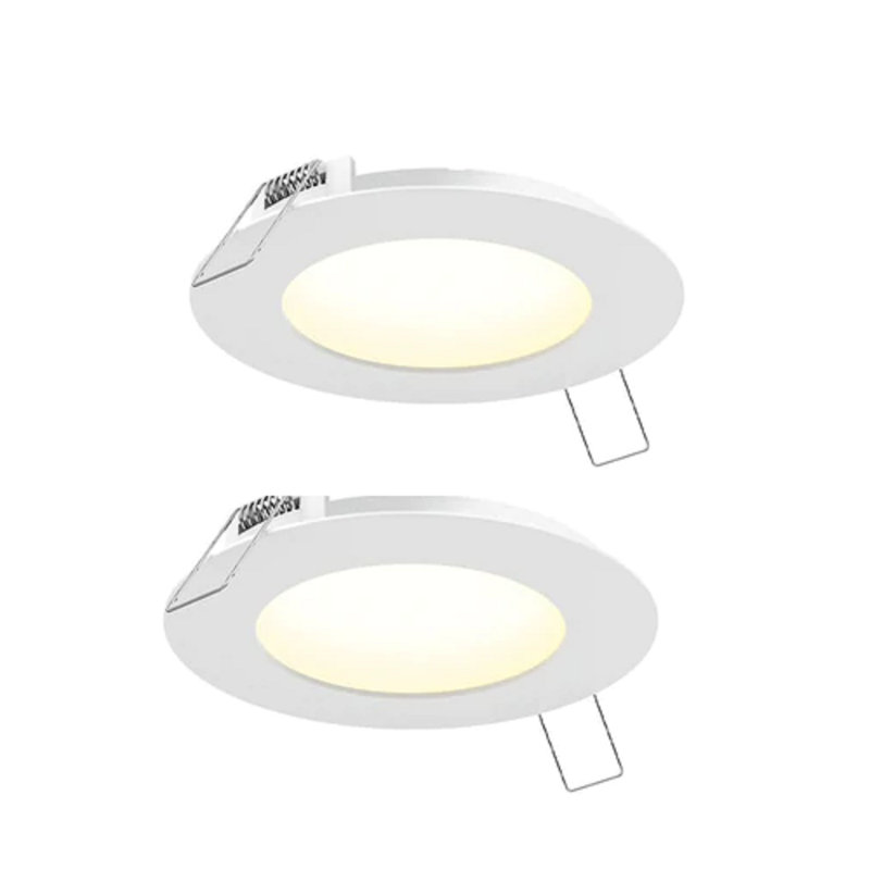 Panneau mince rond 6 pouces à DEL Strak, blanc froid 5 000 K, 12 watts, 800 lumens, blanc, à intensité variable, homologué IC - Cetl