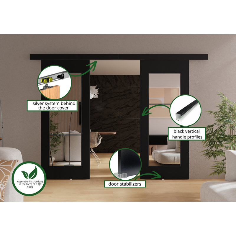 DOOR TORI 2, 194cm x 205cm, Black