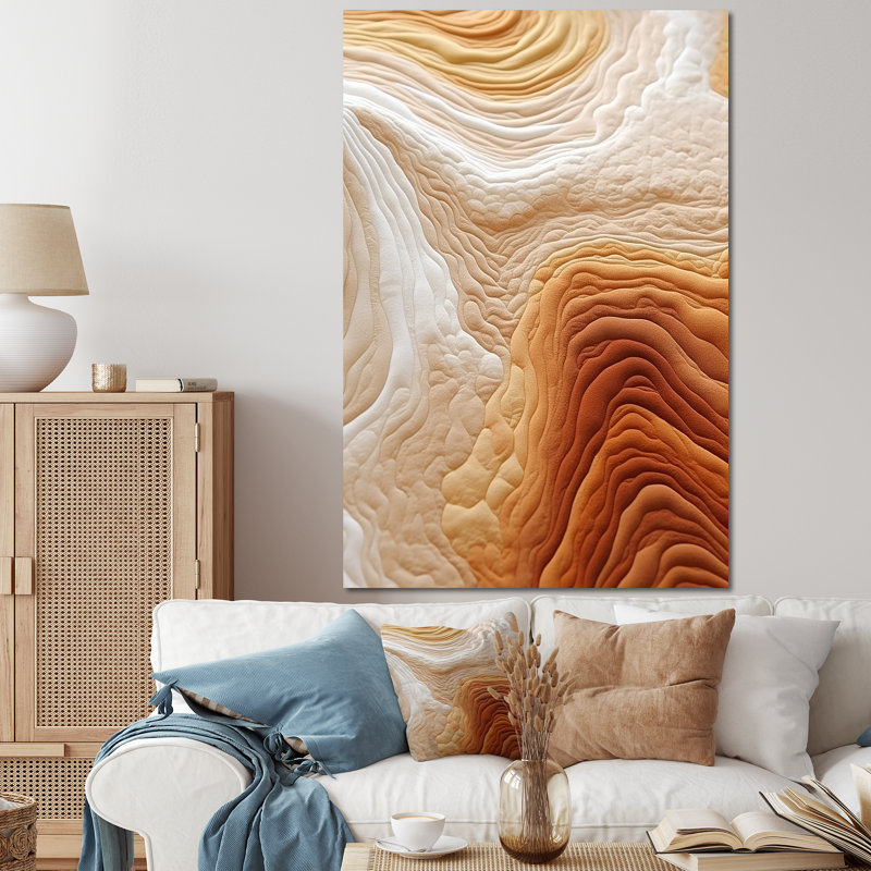 Sérénade orange et blanche, Toile tendue, H 60 po x l 40 po x P 1,5 po