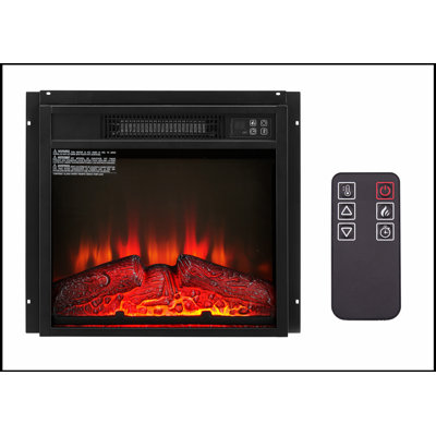 Foyer électrique encastrable 18 po 1400 W avec luminosité de flamme réglable et conception multifonctionnelle pour un chauffage confortable et efficace